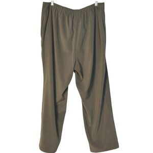 Sigrid Olsen Essentials Pants Elastic Waist Gray Casual Career Straight Leg 16 W